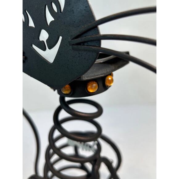 PartyLite STONES Candle Holder P8608 Metal Cat Skeleton Tea or Votive Halloween - Picture 8 of 10